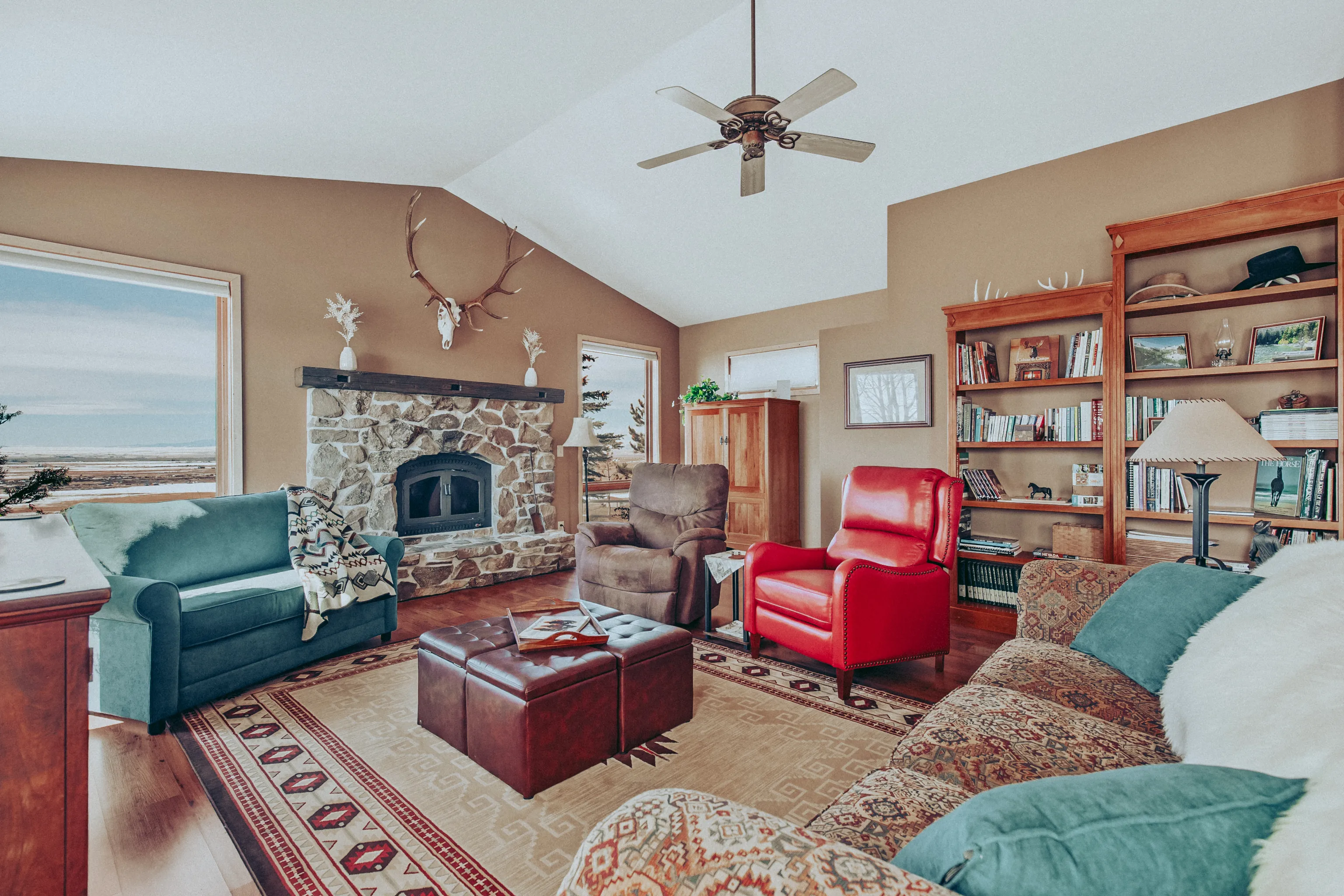 Warm and welcoming living room with fireplace